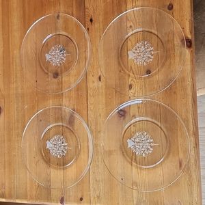 Georg Jensen Etched 8" "Partridge in a Pear Tree" Set of 4 Plates Mint